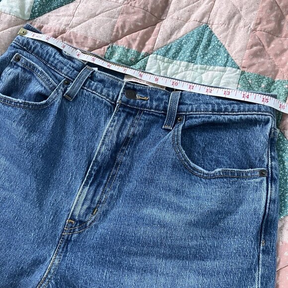 Levi’s 70's High Flare Jeans Womens 31 Blue Stretch Distressed Premium - Picture 7 of 11